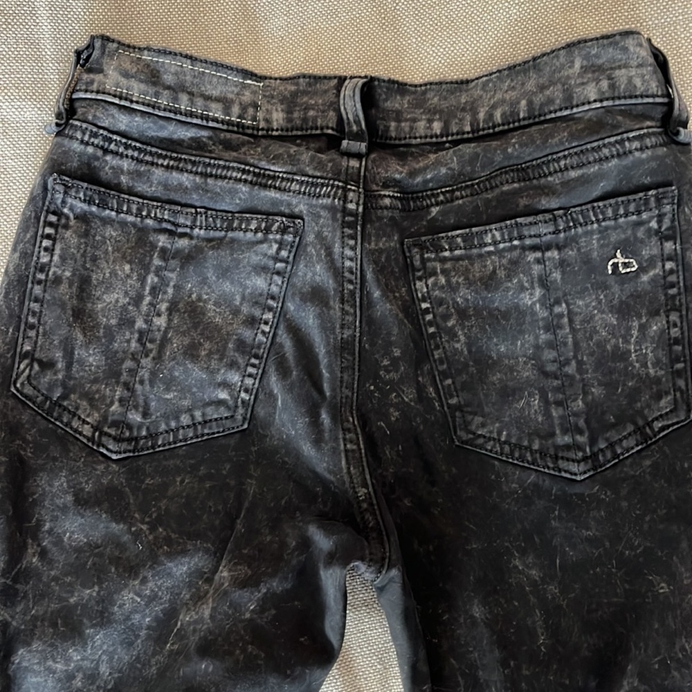 Rag and bone mid rise black jeans sz 25 skinny